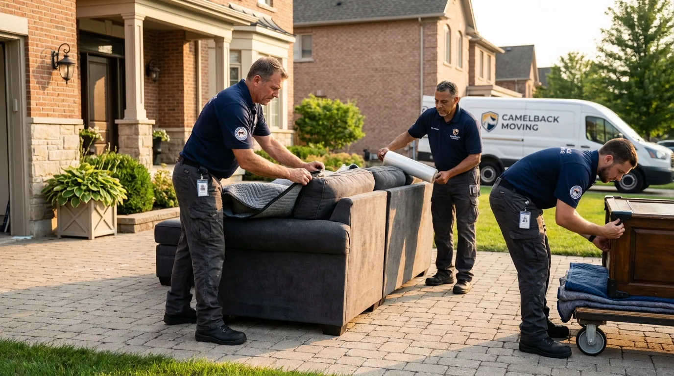 Large estate moving crew wrapping furniture in Lake Helen, FL
