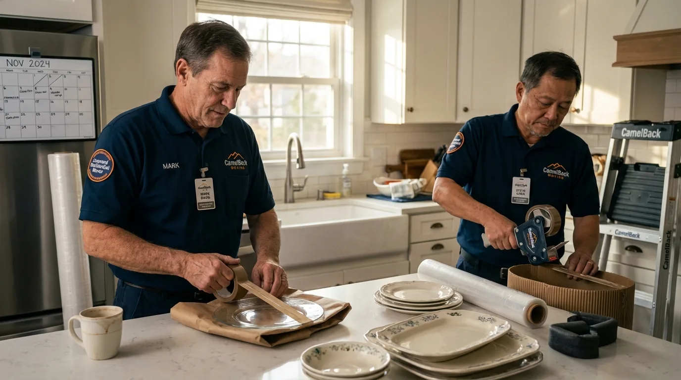 Professional crew packing kitchen dishware in Lake Helen, FL